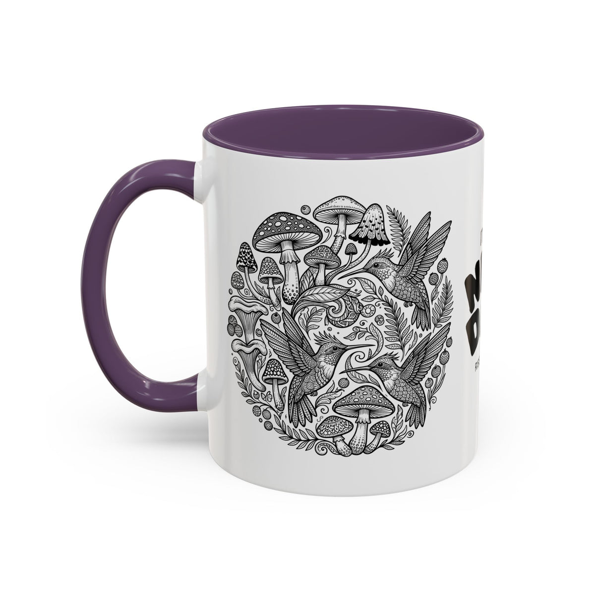 Hustle More Coffee Mug — Mushroom & Hummingbird Accent 11/15oz