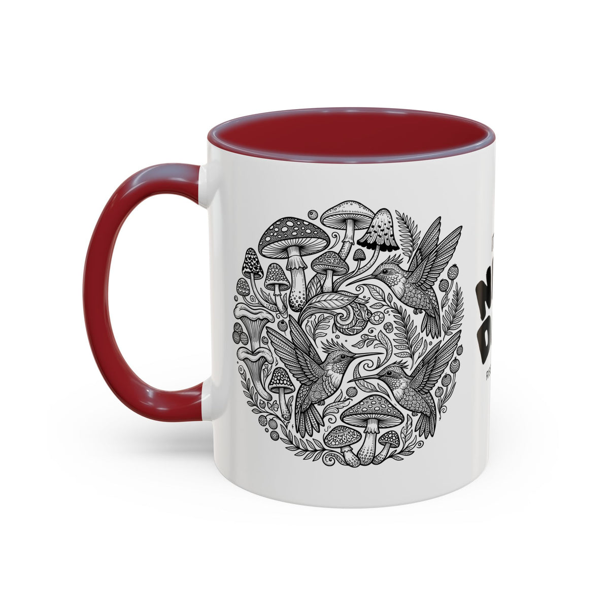 Hustle More Coffee Mug — Mushroom & Hummingbird Accent 11/15oz