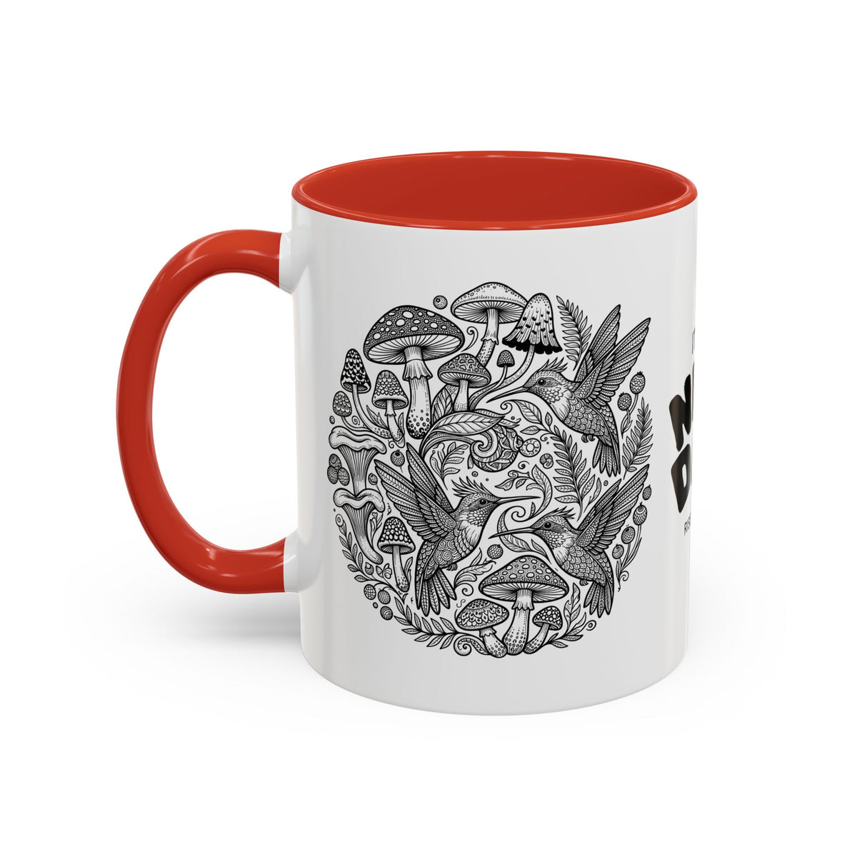 Hustle More Coffee Mug — Mushroom & Hummingbird Accent 11/15oz