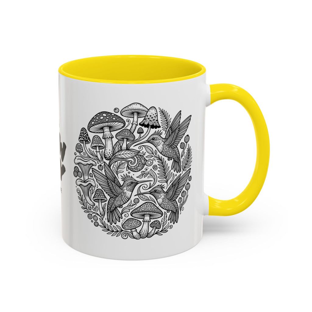 Hustle More Coffee Mug — Mushroom & Hummingbird Accent 11/15oz