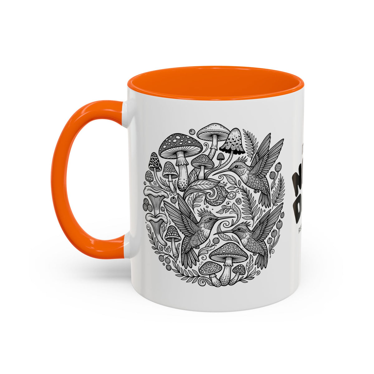 Hustle More Coffee Mug — Mushroom & Hummingbird Accent 11/15oz