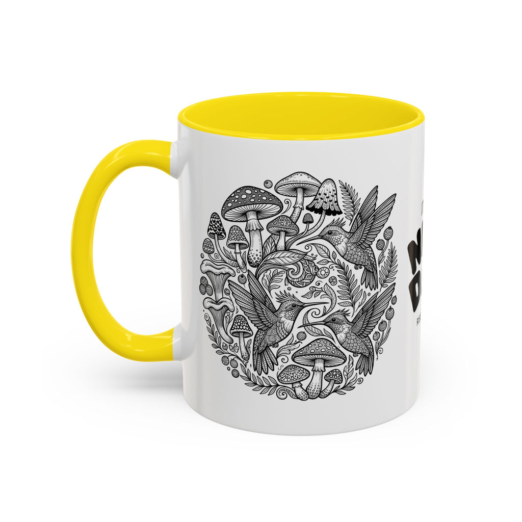Hustle More Coffee Mug — Mushroom & Hummingbird Accent 11/15oz