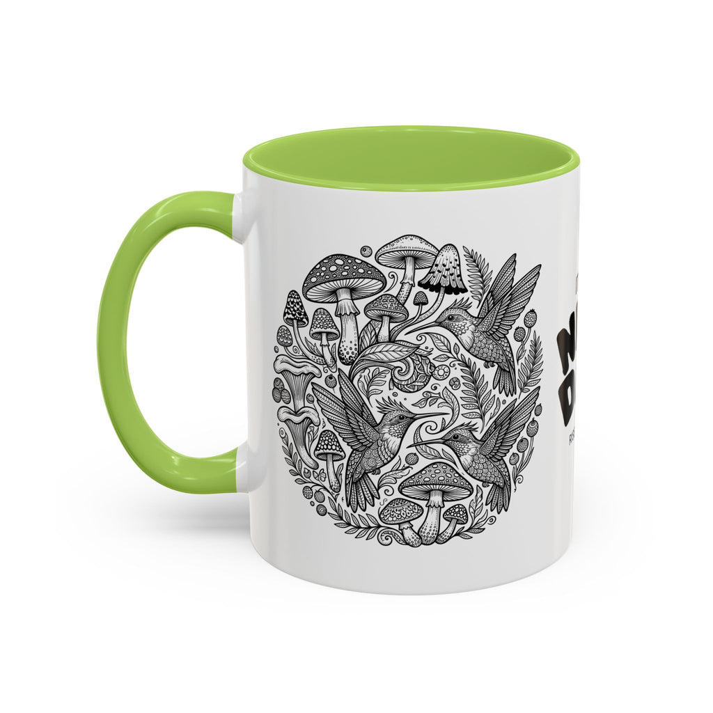 Hustle More Coffee Mug — Mushroom & Hummingbird Accent 11/15oz