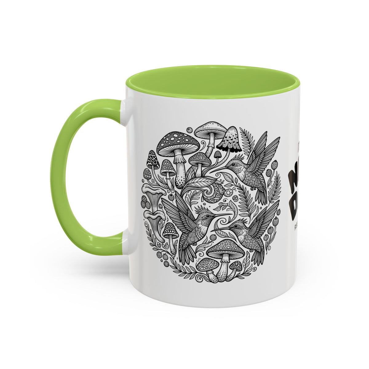 Hustle More Coffee Mug — Mushroom & Hummingbird Accent 11/15oz